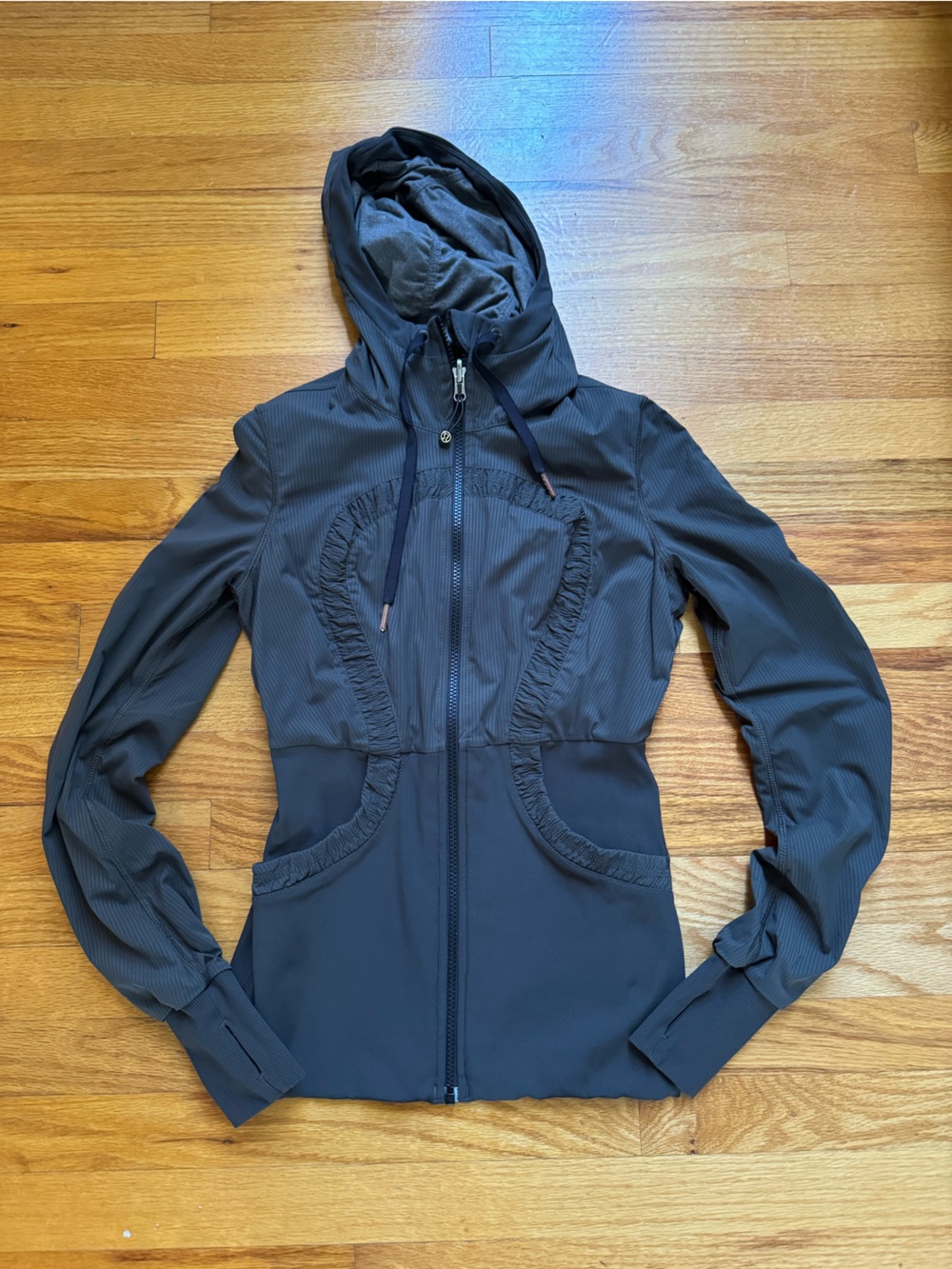 Lululemon Ahletica Dance Studio Hooded Jacket III Dark Wren Reversible Pockets 8